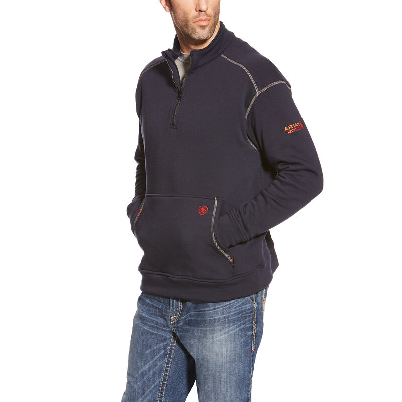 Ariat Fr Polartec Fleece 1/4 Zip - Miesten Laivastonsininen Collegepaita ( SPVNED-631 )